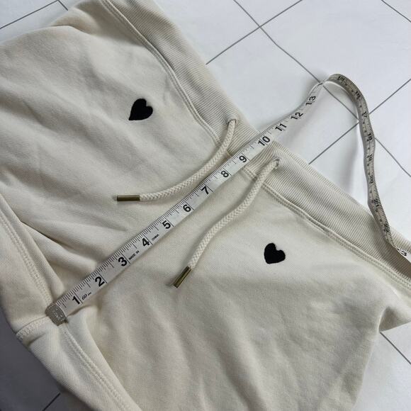 The Great Pants Womens Small Cream Heart Embroidered Crop Jogger Sporty Casual - Picture 9 of 12